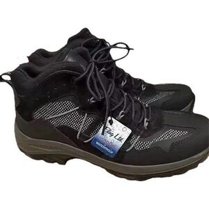 New Men's Leather Vibram Boots 8 Textile Black Waterproof Flag Ltd